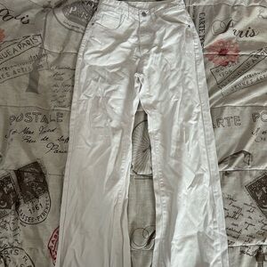 White Wide-Leg Pants